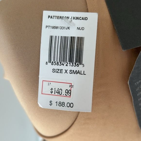 PJK Patterson J Kincaid Alo Leather Panel Peplum Top - Picture 7 of 9